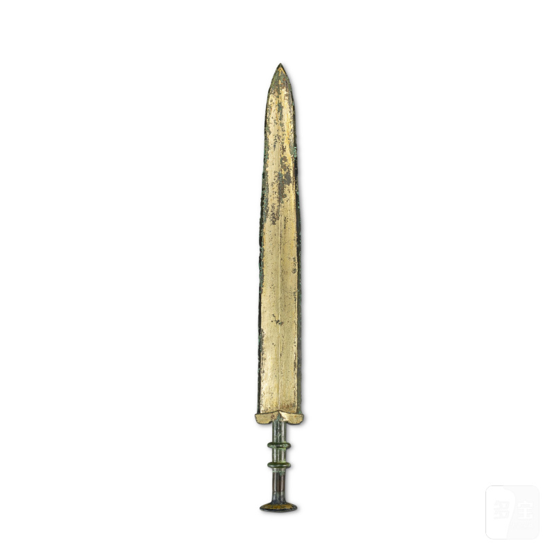 An archaic gilt-bronze sword, Eastern Zhou dynasty, Warring States period | 東周戰國 銅鎏金劍 - 图2